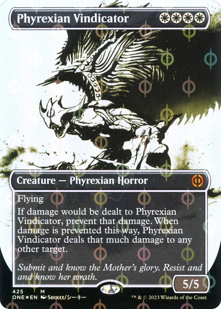 Phyrexian Vindicator (Borderless Ichor Step-and-Compleat Foil) [Phyrexia: All Will Be One] | Exor Games Truro