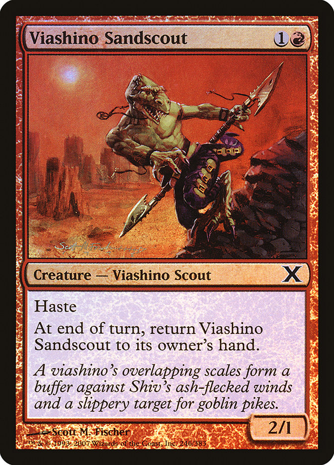 Viashino Sandscout (Premium Foil) [Tenth Edition] | Exor Games Truro