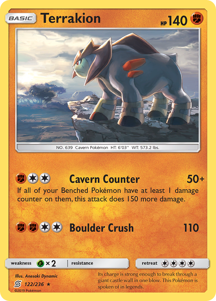 Terrakion (122/236) [Sun & Moon: Unified Minds] | Exor Games Truro