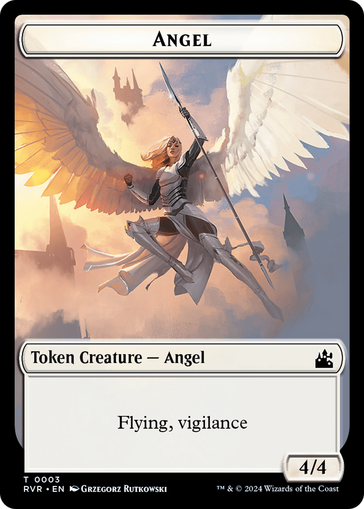 Saproling // Angel (0003) Double-Sided Token [Ravnica Remastered Tokens] | Exor Games Truro