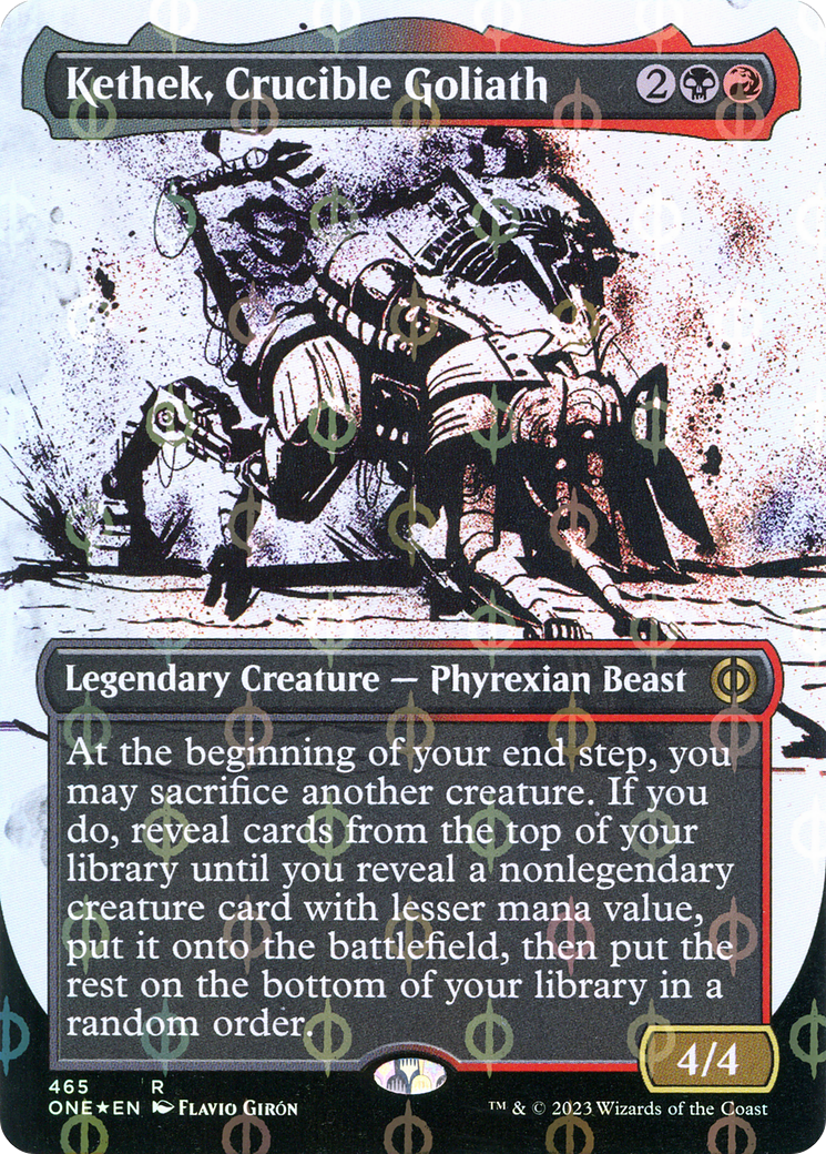 Kethek, Crucible Goliath (Borderless Ichor Step-and-Compleat Foil) [Phyrexia: All Will Be One] | Exor Games Truro