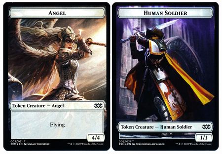Angel // Human Soldier Double-sided Token [Double Masters Tokens] | Exor Games Truro