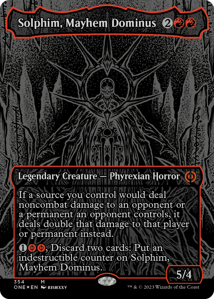 Solphim, Mayhem Dominus (Oil Slick Raised Foil) [Phyrexia: All Will Be One] | Exor Games Truro