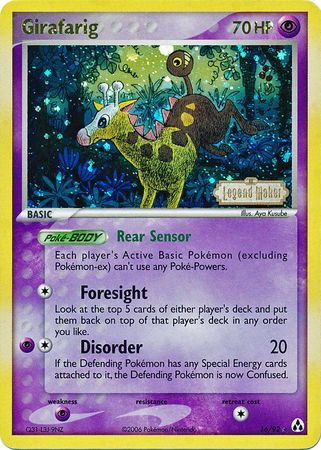 Girafarig (16/92) (Stamped) [EX: Legend Maker] | Exor Games Truro