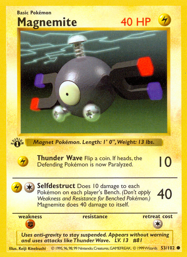 Magnemite (53/102) (Shadowless) [Base Set 1st Edition] | Exor Games Truro