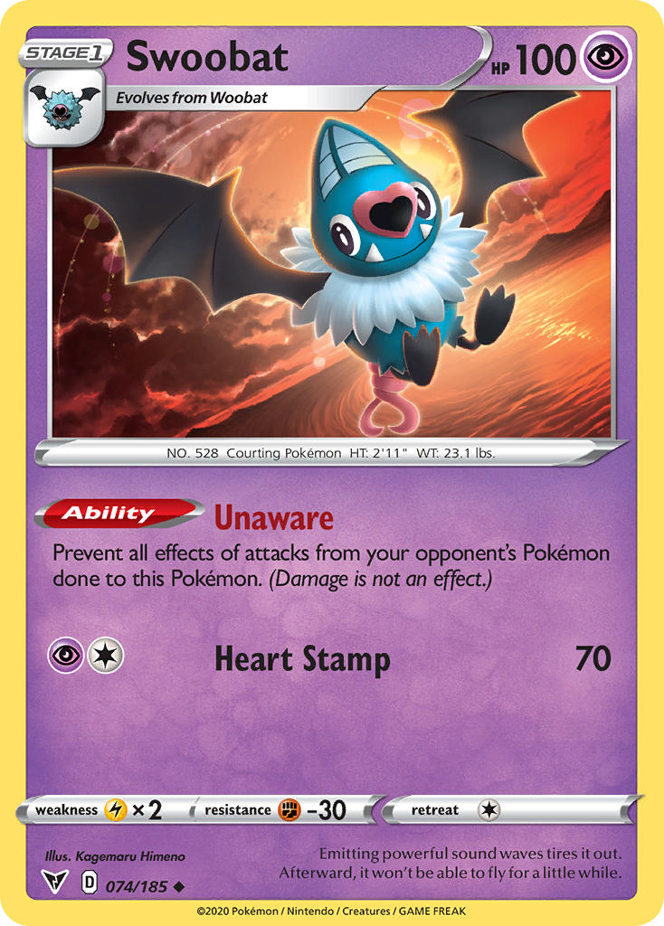 Swoobat (074/185) [Sword & Shield: Vivid Voltage] | Exor Games Truro