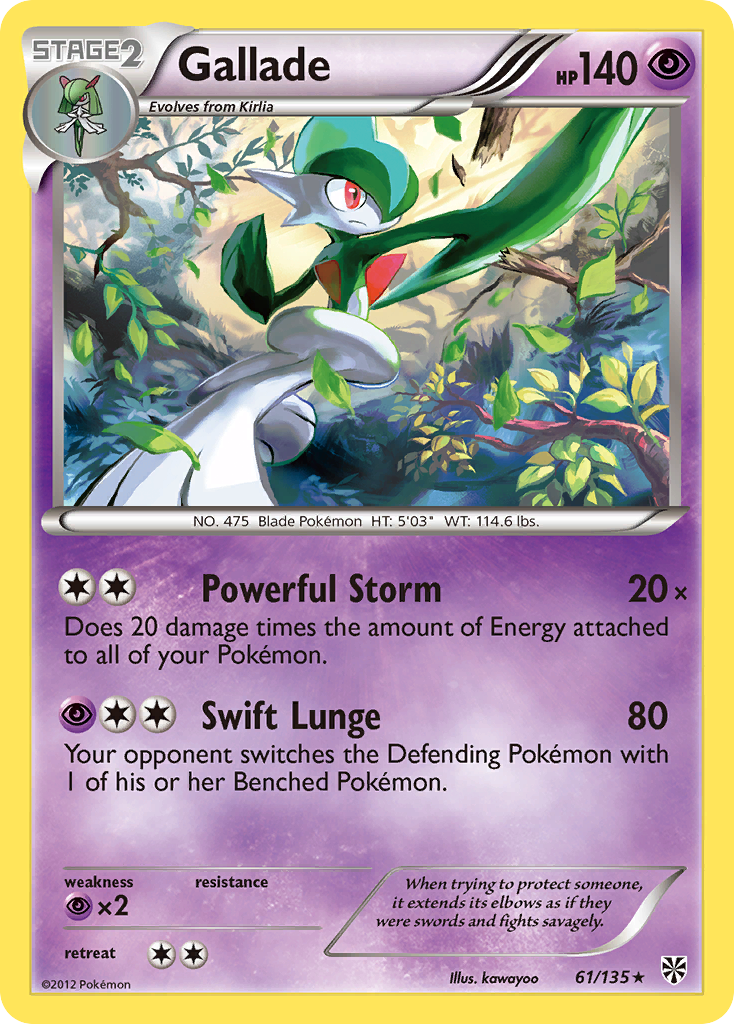 Gallade (61/135) [Black & White: Plasma Storm] | Exor Games Truro