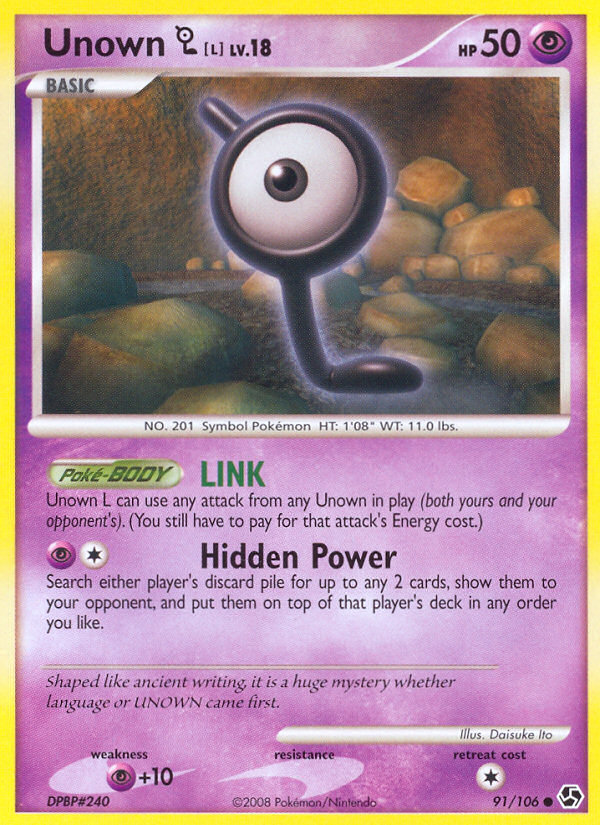 Unown L (91/106) [Diamond & Pearl: Great Encounters] | Exor Games Truro