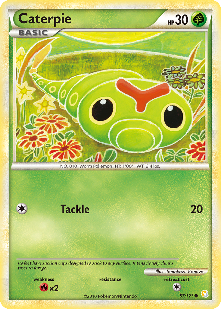 Caterpie (57/123) [HeartGold & SoulSilver: Base Set] | Exor Games Truro