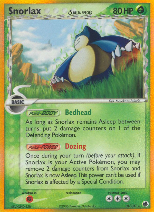 Snorlax (10/101) (Delta Species) [EX: Dragon Frontiers] | Exor Games Truro