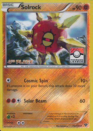 Solrock (64/146) (4th Place League Challenge Promo) [XY: Base Set] | Exor Games Truro