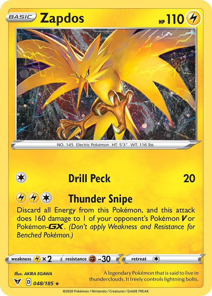 Zapdos (048/185) (Cosmos Holo) [Sword & Shield: Vivid Voltage] | Exor Games Truro