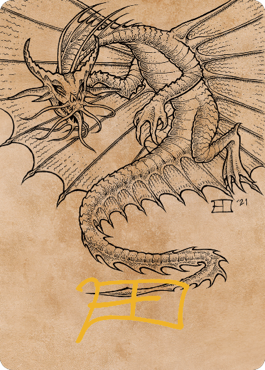 Ancient Gold Dragon Art Card (44) (Gold-Stamped Signature) [Commander Legends: Battle for Baldur's Gate Art Series] | Exor Games Truro