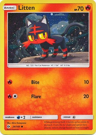 Litten (24/149) (Cosmos Holo) [Sun & Moon: Base Set] | Exor Games Truro