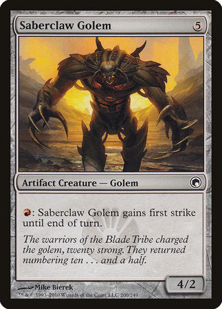 Saberclaw Golem [Scars of Mirrodin] | Exor Games Truro