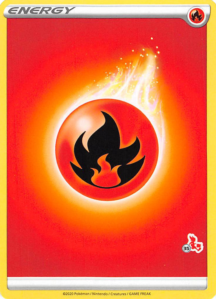 Fire Energy (Cinderace Stamp #35) [Battle Academy 2022] | Exor Games Truro