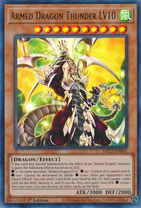 Armed Dragon Thunder LV10 [MP22-EN001] Ultra Rare | Exor Games Truro