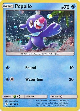 Popplio (39/149) (Cosmos Holo) [Sun & Moon: Base Set] | Exor Games Truro