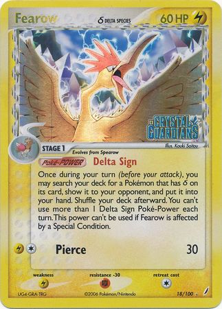 Fearow (18/100) (Delta Species) (Stamped) [EX: Crystal Guardians] | Exor Games Truro