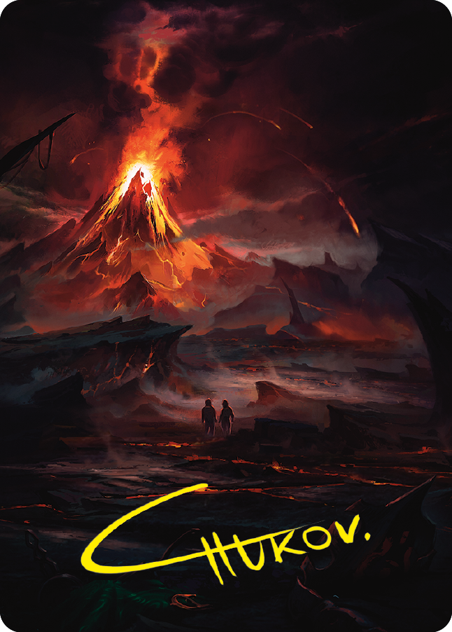 Valley of Gorgoroth Art Card (Gold-Stamped Signature) [The Lord of the Rings: Tales of Middle-earth Art Series] | Exor Games Truro