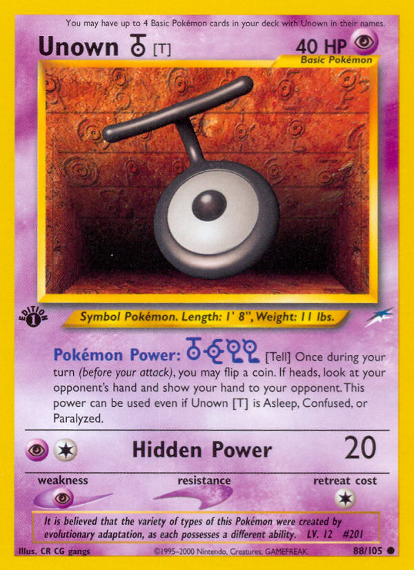 Unown [T] (88/105) [Neo Destiny 1st Edition] | Exor Games Truro