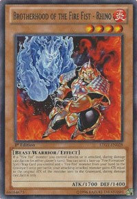 Brotherhood of the Fire Fist - Rhino [LTGY-EN028] Rare | Exor Games Truro