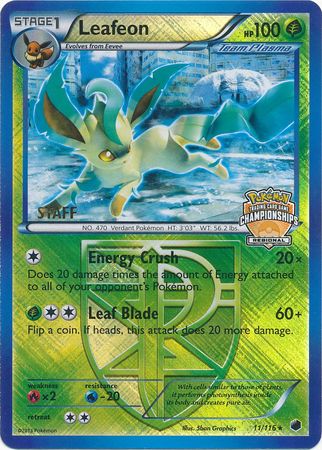 Leafeon (11/116) (Regional Championship Promo Staff) [Black & White: Plasma Freeze] | Exor Games Truro