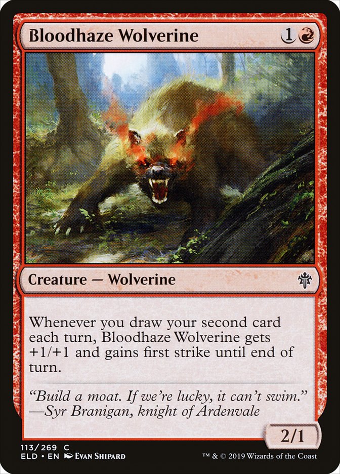 Bloodhaze Wolverine [Throne of Eldraine] | Exor Games Truro