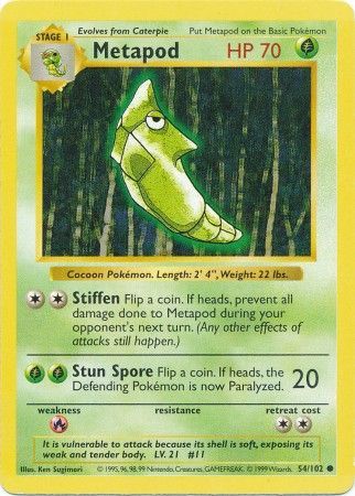 Metapod (54/102) [Base Set Shadowless Unlimited] | Exor Games Truro