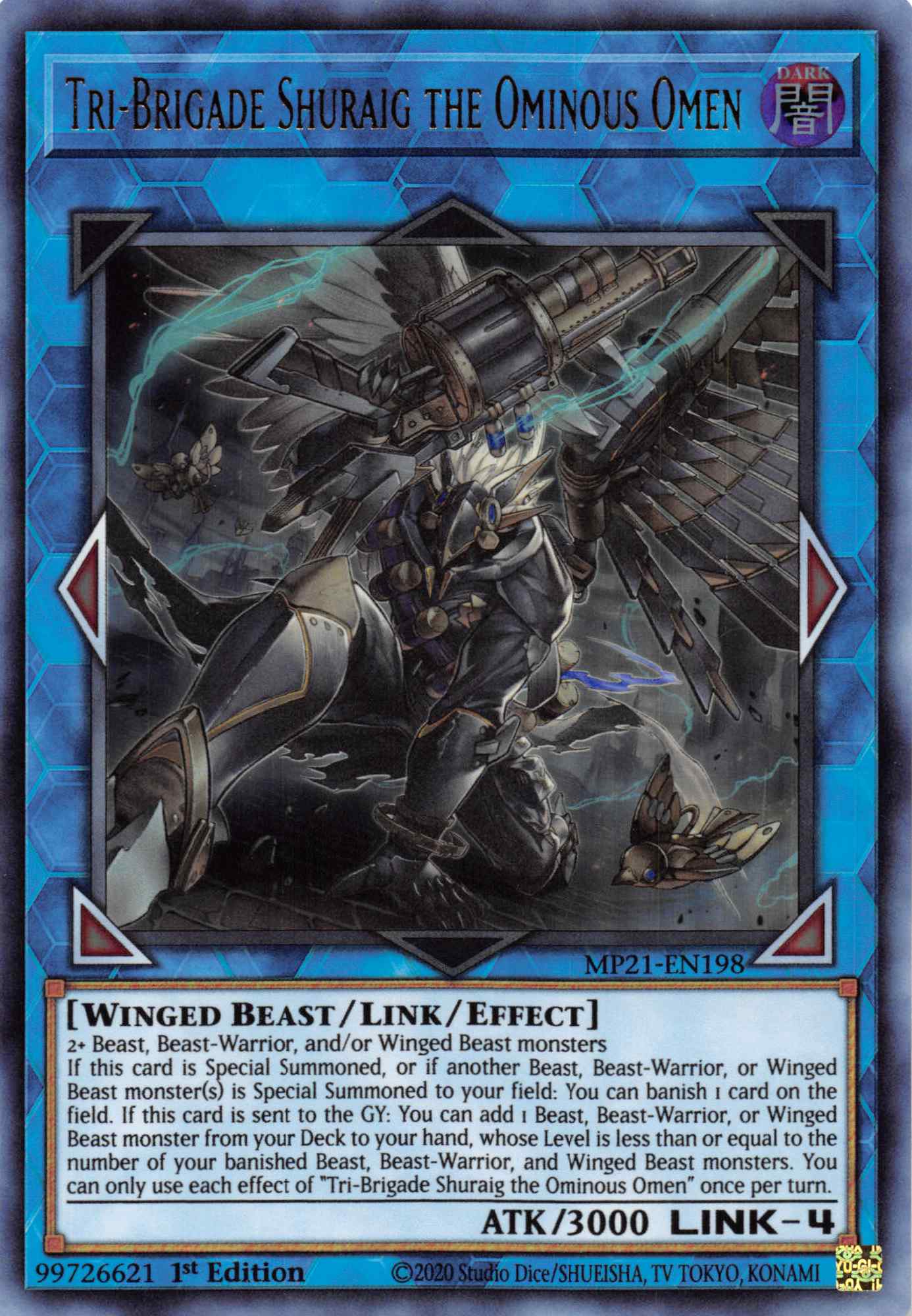 Tri-Brigade Shuraig the Ominous Omen [MP21-EN198] Ultra Rare | Exor Games Truro