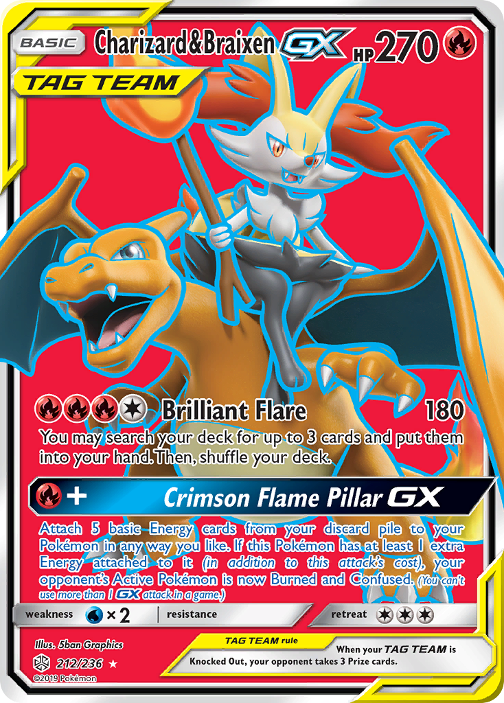 Charizard & Braixen GX (212/236) [Sun & Moon: Cosmic Eclipse] | Exor Games Truro