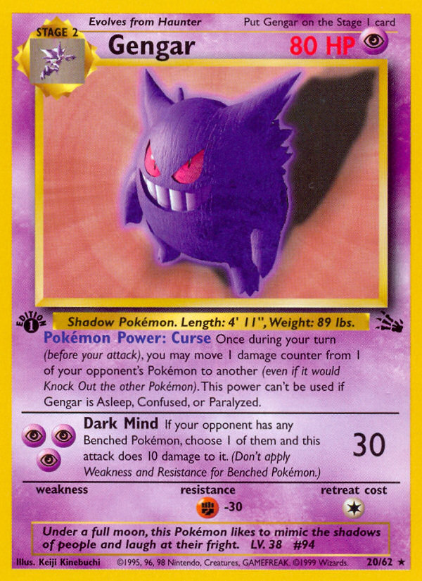 Gengar (20/62) [Fossil 1st Edition] | Exor Games Truro