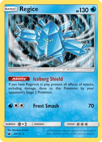 Regice (28/111) [Sun & Moon: Crimson Invasion] | Exor Games Truro