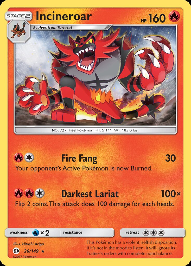 Incineroar (26/149) (Theme Deck Exclusive) [Sun & Moon: Base Set] | Exor Games Truro