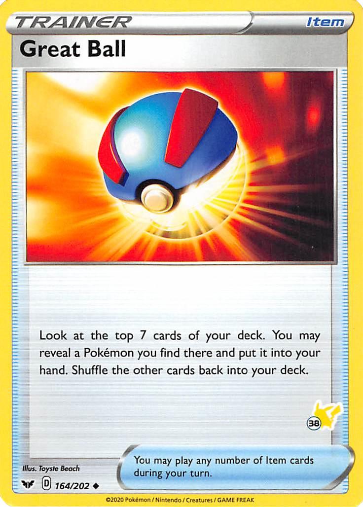 Great Ball (164/202) (Pikachu Stamp #38) [Battle Academy 2022] | Exor Games Truro