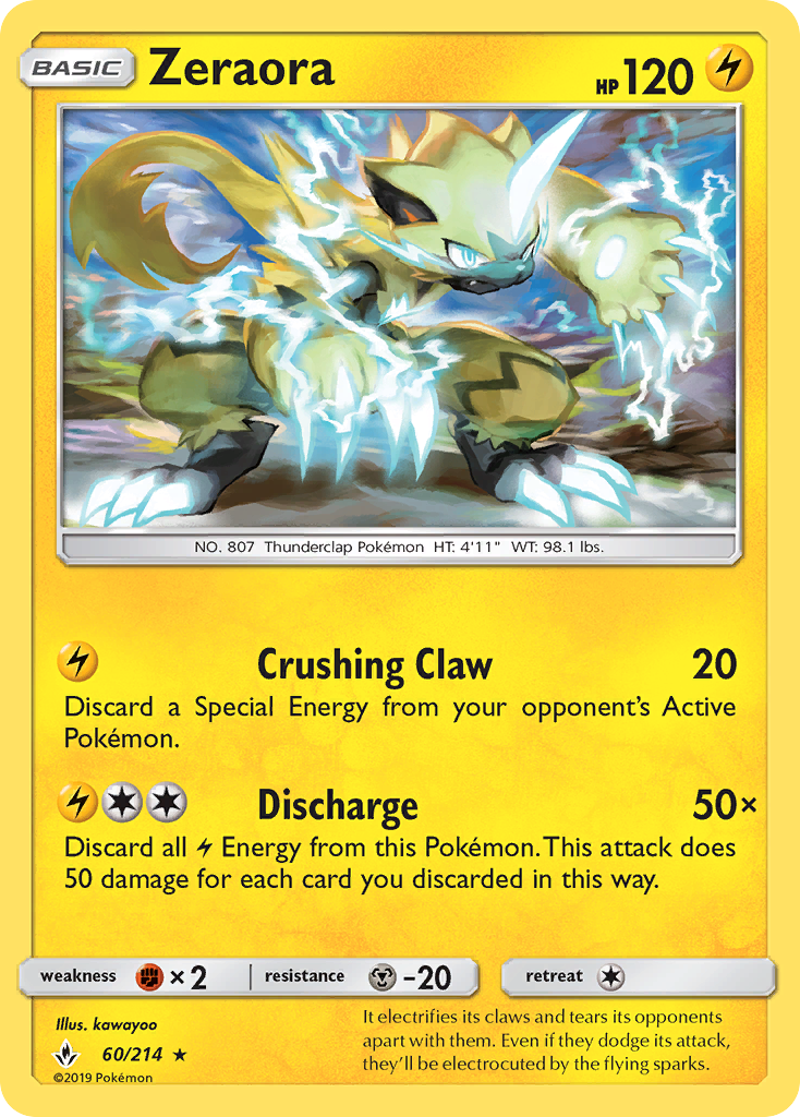 Zeraora (60/214) [Sun & Moon: Unbroken Bonds] | Exor Games Truro