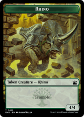 Elf Knight // Rhino Double-Sided Token [Ravnica Remastered Tokens] | Exor Games Truro