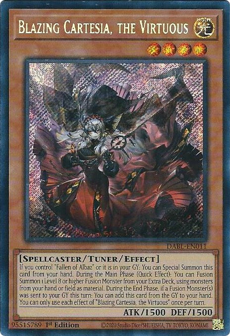 Blazing Cartesia, the Virtuous [DABL-EN011] Secret Rare | Exor Games Truro