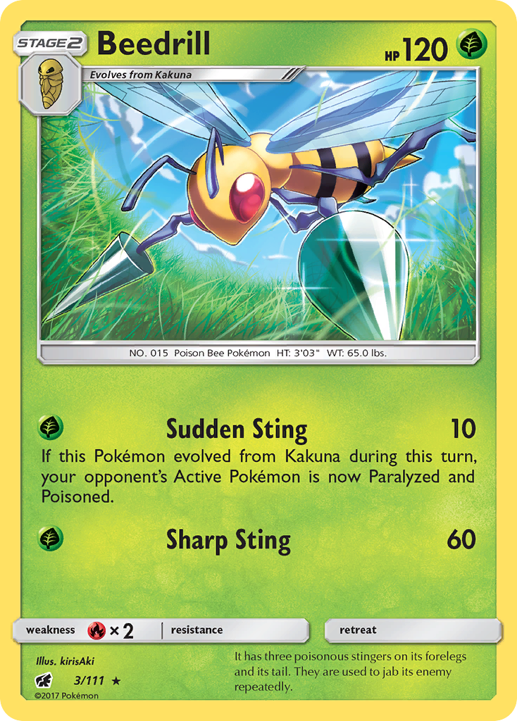 Beedrill (3/111) [Sun & Moon: Crimson Invasion] | Exor Games Truro