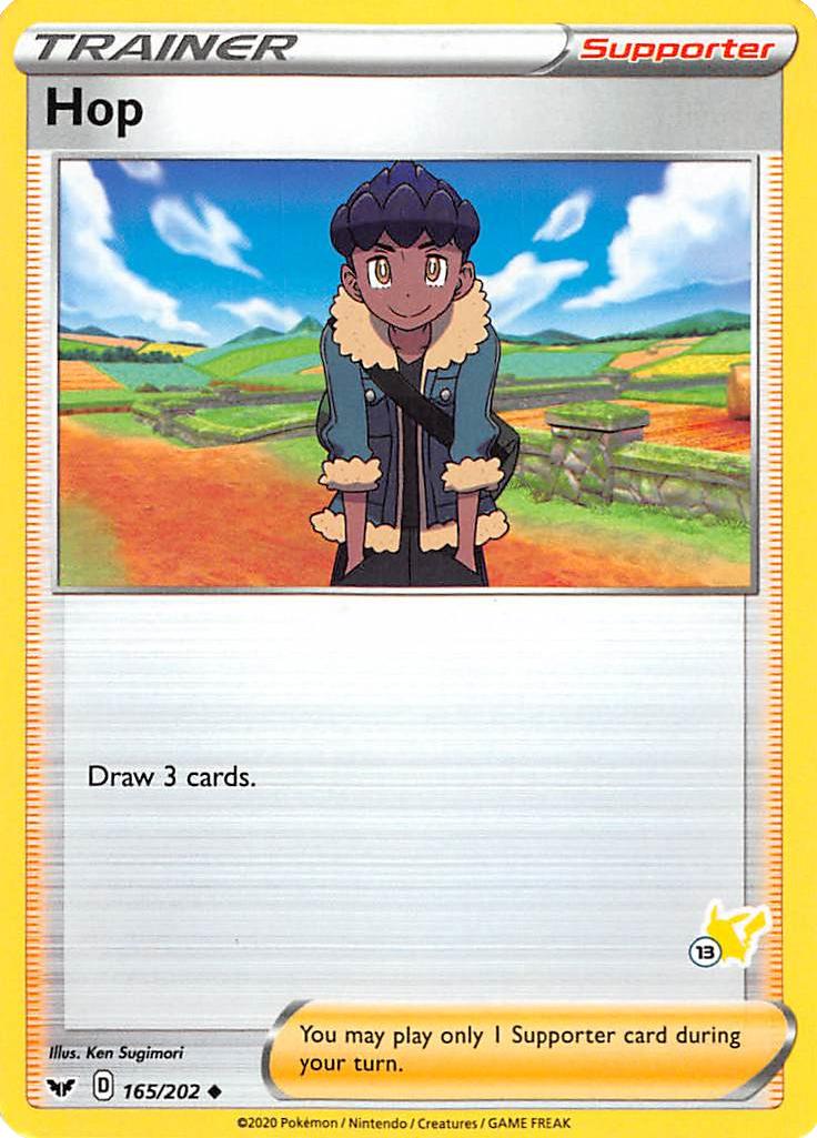 Hop (165/202) (Pikachu Stamp #13) [Battle Academy 2022] | Exor Games Truro