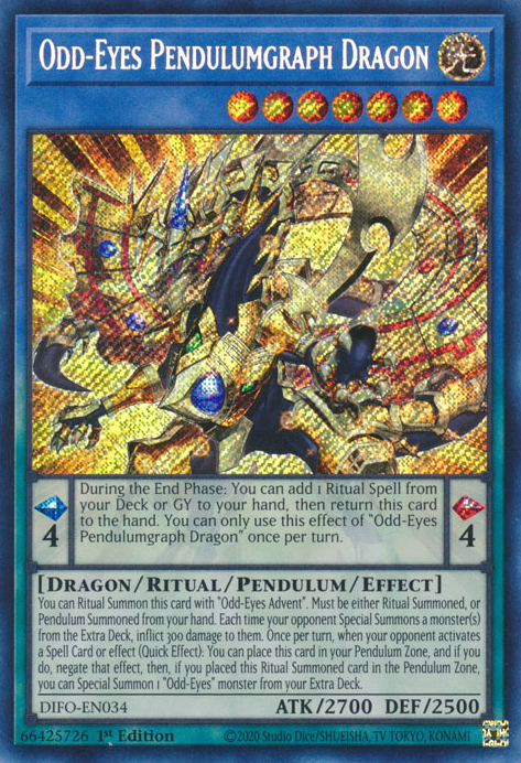 Odd-Eyes Pendulumgraph Dragon [DIFO-EN034] Secret Rare | Exor Games Truro