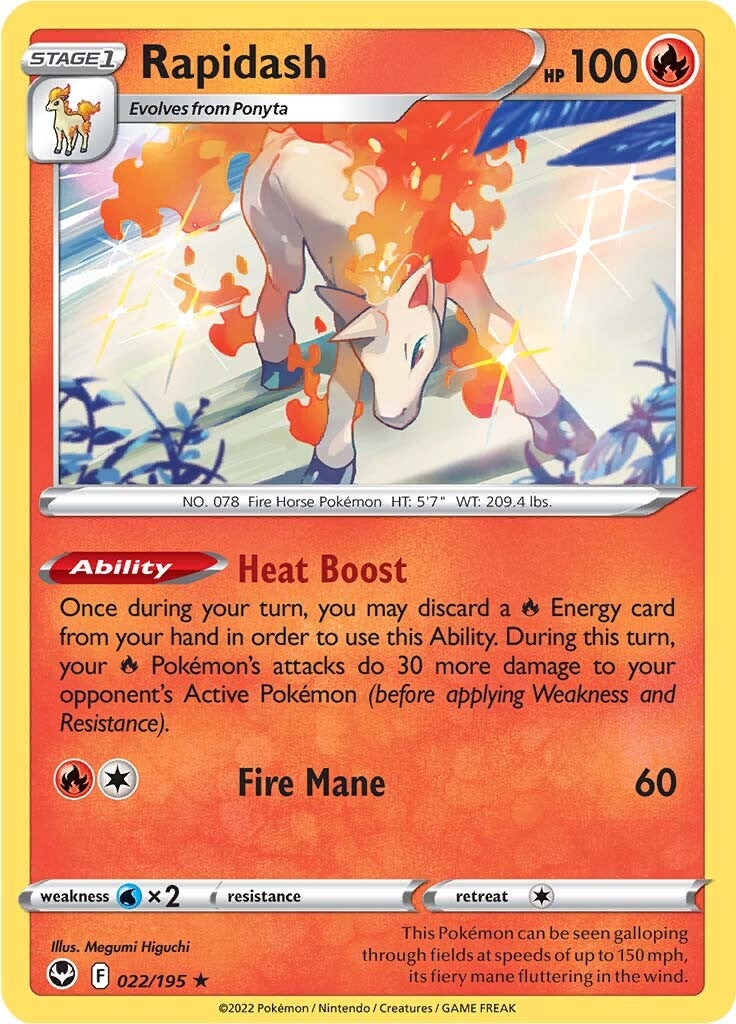 Rapidash (022/195) (Theme Deck Exclusive) [Sword & Shield: Silver Tempest] | Exor Games Truro