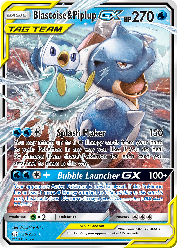 Blastoise & Piplup GX (38/236) [Sun & Moon: Cosmic Eclipse] | Exor Games Truro