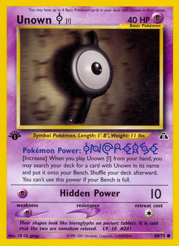 Unown [I] (68/75) [Neo Discovery 1st Edition] | Exor Games Truro