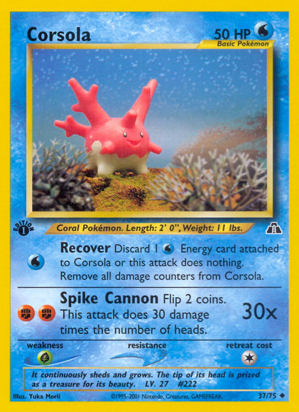 Corsola (37/75) [Neo Discovery 1st Edition] | Exor Games Truro