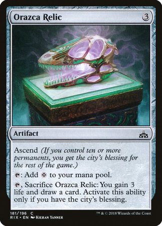 Orazca Relic [Rivals of Ixalan] | Exor Games Truro