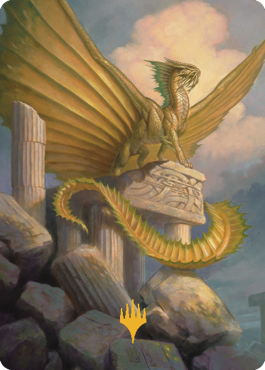 Ancient Gold Dragon Art Card (05) (Gold-Stamped Signature) [Commander Legends: Battle for Baldur's Gate Art Series] | Exor Games Truro