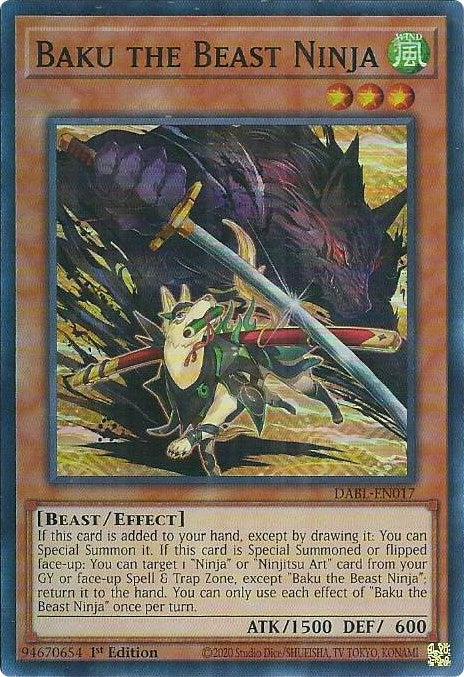 Baku the Beast Ninja [DABL-EN017] Super Rare | Exor Games Truro