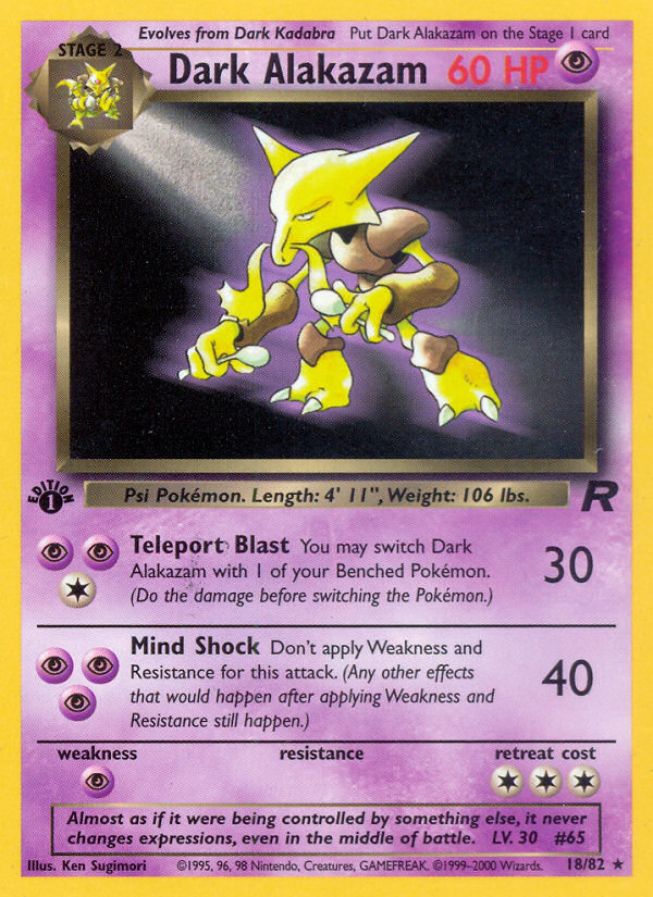 Dark Alakazam (18/82) [Team Rocket 1st Edition] | Exor Games Truro