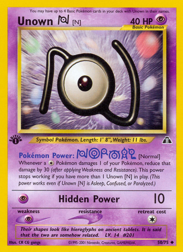 Unown [N] (50/75) [Neo Discovery 1st Edition] | Exor Games Truro